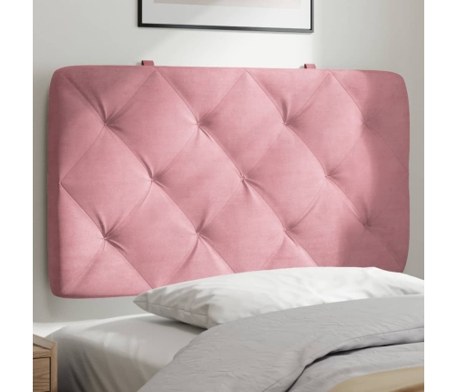 Cabecero de cama acolchado terciopelo rosa 90 cm