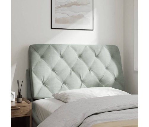 vidaXL Cabecero de cama acolchado terciopelo gris claro 100 cm