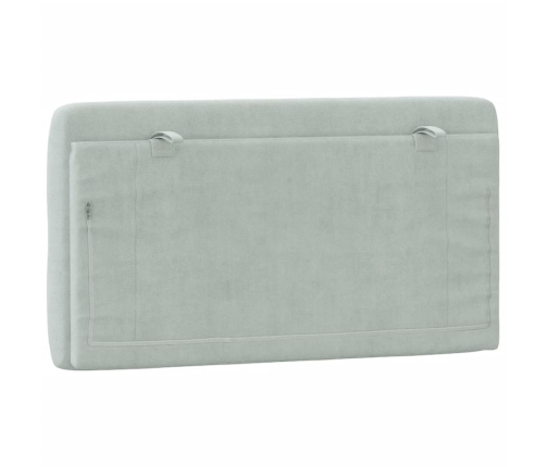 vidaXL Cabecero de cama acolchado terciopelo gris claro 100 cm