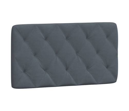 Cabecero de cama acolchado terciopelo gris oscuro 100 cm