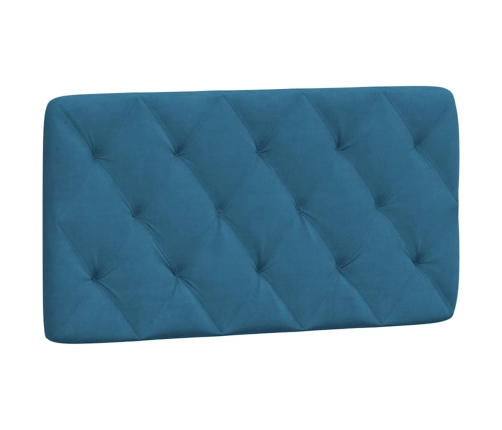 Cabecero de cama acolchado terciopelo azul 100 cm