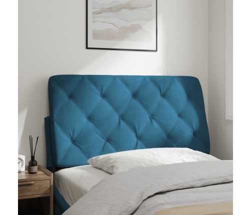 Cabecero de cama acolchado terciopelo azul 100 cm