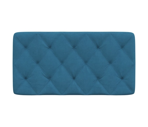 Cabecero de cama acolchado terciopelo azul 100 cm