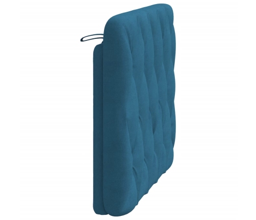 Cabecero de cama acolchado terciopelo azul 100 cm