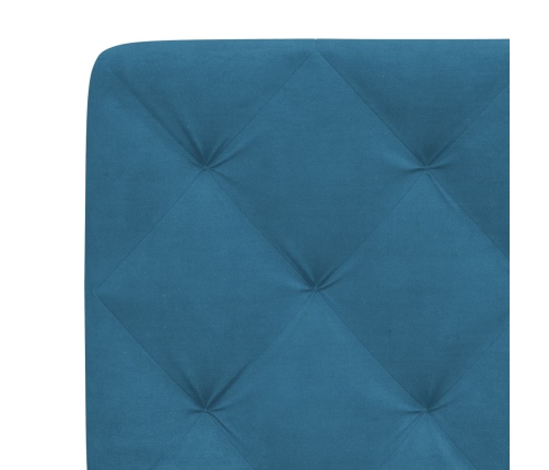 Cabecero de cama acolchado terciopelo azul 100 cm