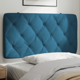 Cabecero de cama acolchado terciopelo azul 100 cm