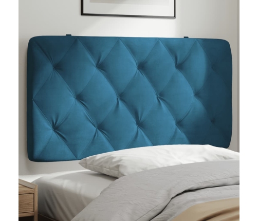 Cabecero de cama acolchado terciopelo azul 100 cm