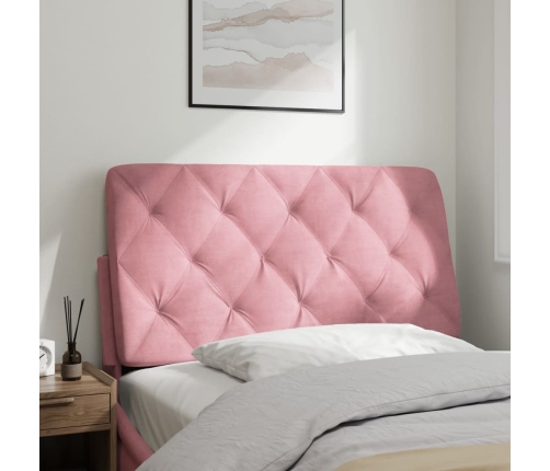 Cabecero de cama acolchado terciopelo rosa 100 cm