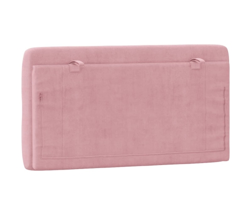 Cabecero de cama acolchado terciopelo rosa 100 cm