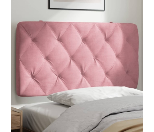 Cabecero de cama acolchado terciopelo rosa 100 cm