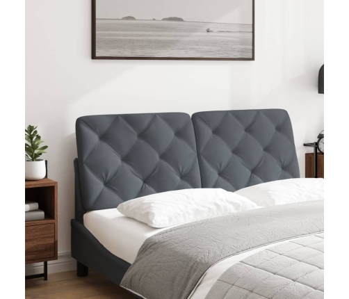 vidaXL Cabecero de cama acolchado terciopelo gris oscuro 120 cm