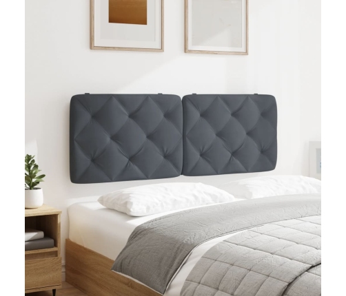 vidaXL Cabecero de cama acolchado terciopelo gris oscuro 120 cm