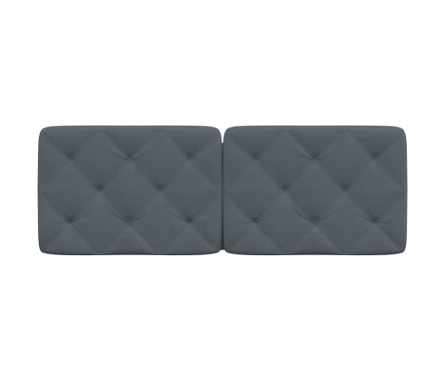 vidaXL Cabecero de cama acolchado terciopelo gris oscuro 120 cm