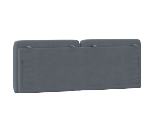 vidaXL Cabecero de cama acolchado terciopelo gris oscuro 120 cm