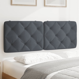 Cabecero de cama acolchado terciopelo gris oscuro 120 cm