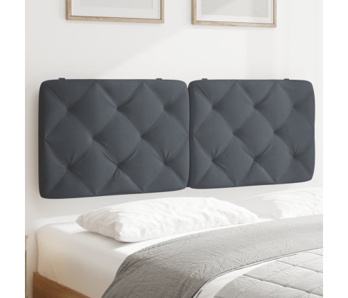 vidaXL Cabecero de cama acolchado terciopelo gris oscuro 120 cm