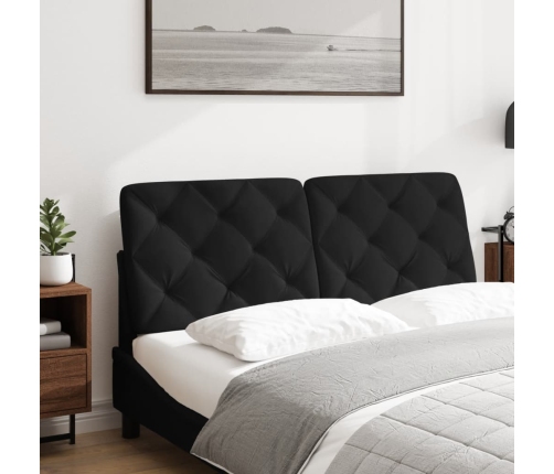 Cabecero de cama acolchado terciopelo negro 120 cm