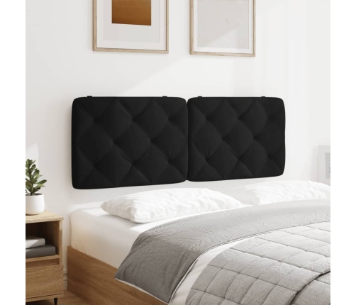 Cabecero de cama acolchado terciopelo negro 120 cm