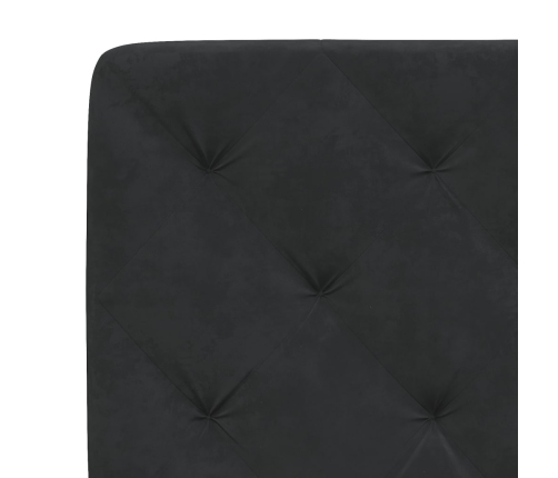 Cabecero de cama acolchado terciopelo negro 120 cm