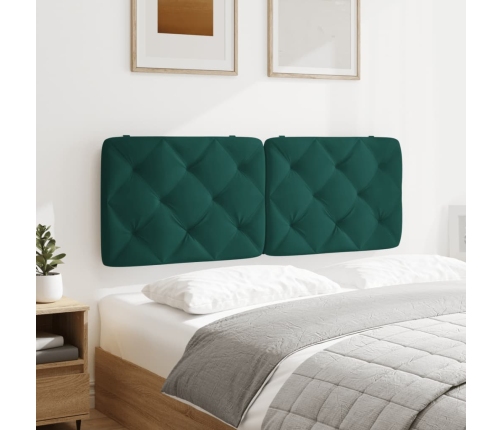 Cabecero de cama acolchado terciopelo verde oscuro 120 cm