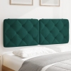 vidaXL Cabecero de cama acolchado terciopelo verde oscuro 120 cm