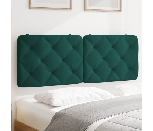 Cabecero de cama acolchado terciopelo verde oscuro 120 cm