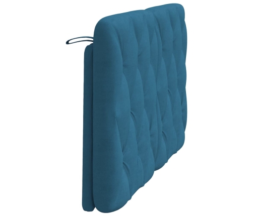 Cabecero de cama acolchado terciopelo azul 120 cm