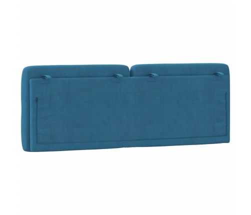 Cabecero de cama acolchado terciopelo azul 120 cm