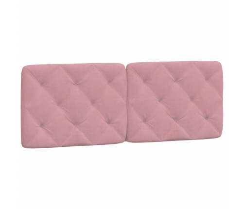 Cabecero de cama acolchado terciopelo rosa 120 cm