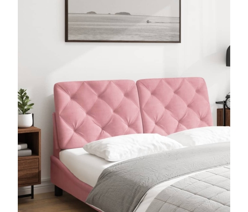 Cabecero de cama acolchado terciopelo rosa 120 cm