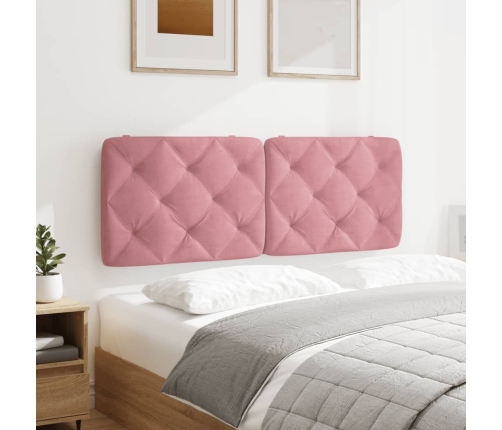 Cabecero de cama acolchado terciopelo rosa 120 cm