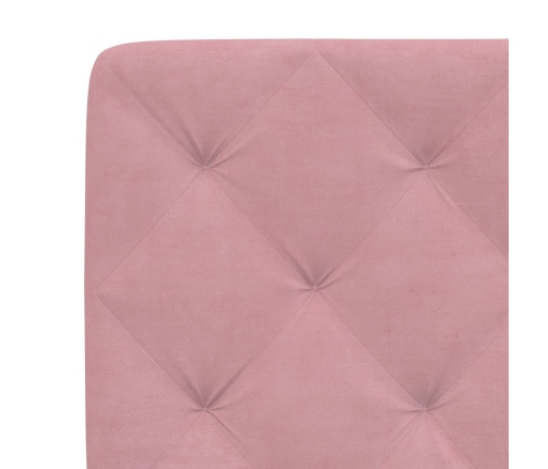 Cabecero de cama acolchado terciopelo rosa 120 cm