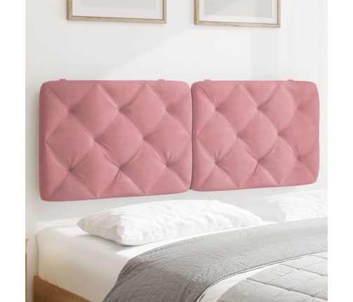 Cabecero de cama acolchado terciopelo rosa 120 cm