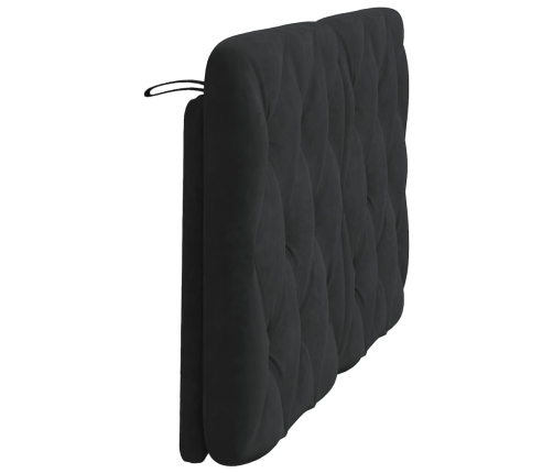 Cabecero de cama acolchado terciopelo negro 140 cm