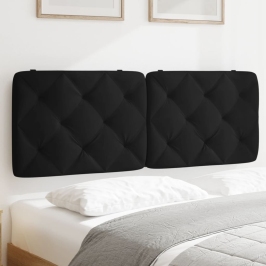 Cabecero de cama acolchado terciopelo negro 140 cm