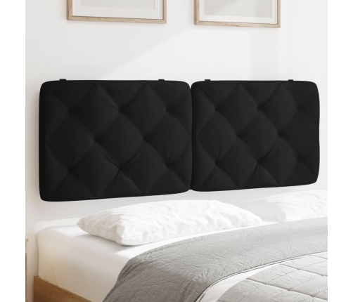 Cabecero de cama acolchado terciopelo negro 140 cm