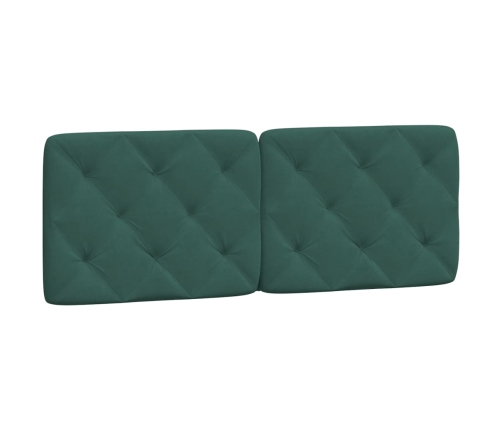 Cabecero de cama acolchado terciopelo verde oscuro 140 cm