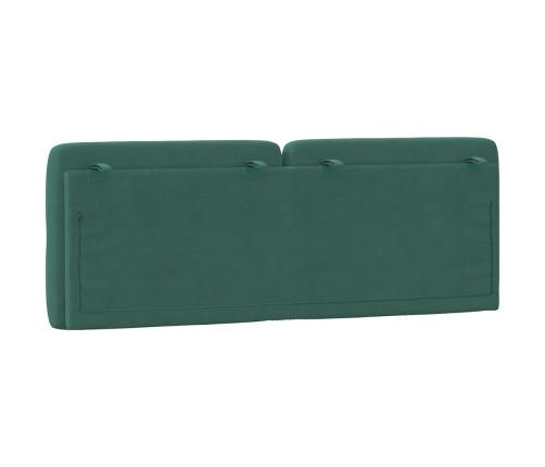 Cabecero de cama acolchado terciopelo verde oscuro 140 cm