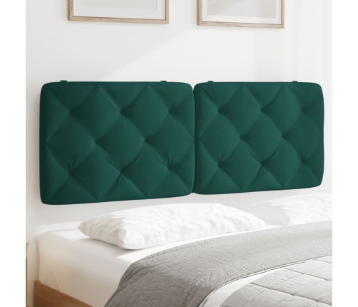 Cabecero de cama acolchado terciopelo verde oscuro 140 cm