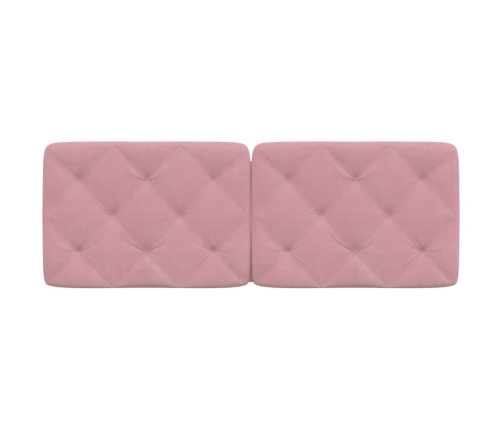 Cabecero de cama acolchado terciopelo rosa 140 cm