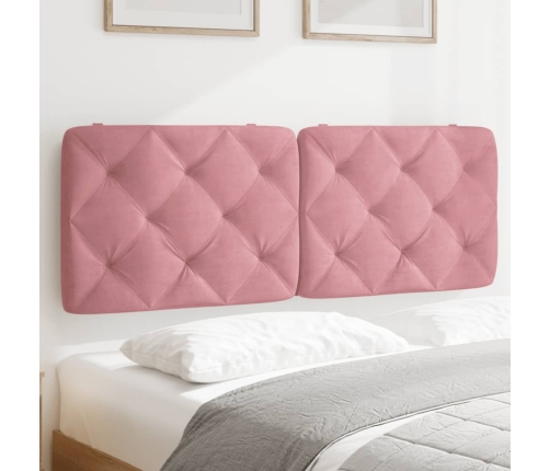 Cabecero de cama acolchado terciopelo rosa 140 cm