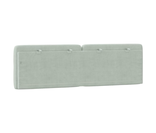 Cabecero de cama acolchado terciopelo gris claro 160 cm