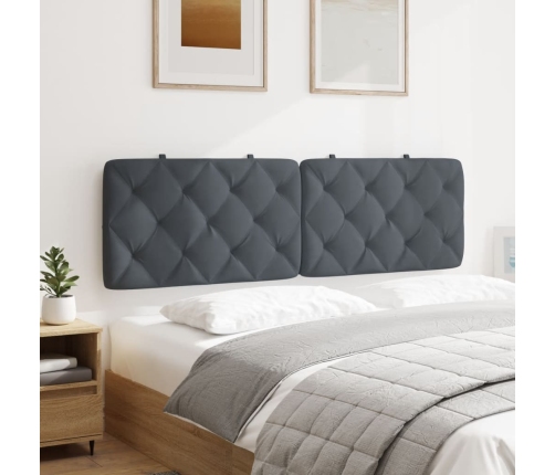 Cabecero de cama acolchado terciopelo gris oscuro 160 cm