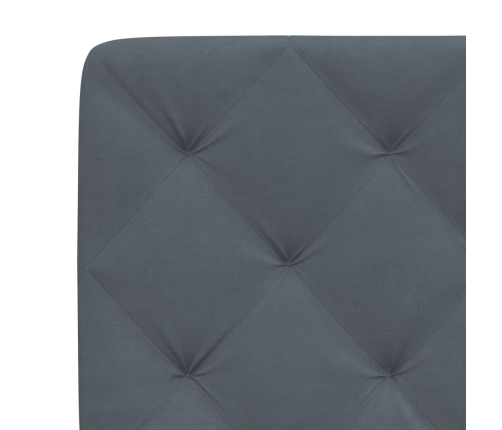 Cabecero de cama acolchado terciopelo gris oscuro 160 cm