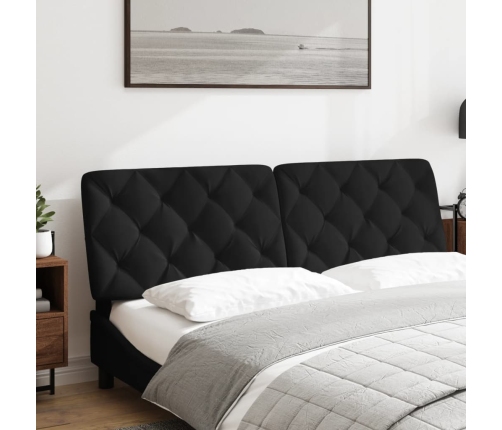 Cabecero de cama acolchado terciopelo negro 160 cm