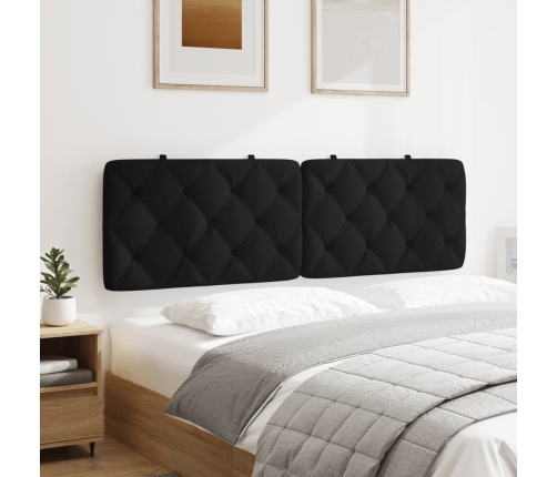 Cabecero de cama acolchado terciopelo negro 160 cm