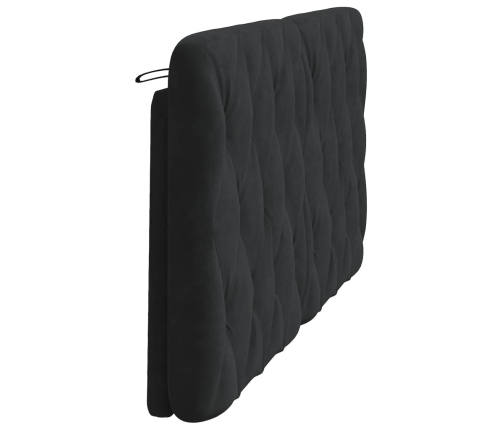 Cabecero de cama acolchado terciopelo negro 160 cm