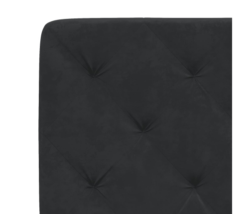 Cabecero de cama acolchado terciopelo negro 160 cm