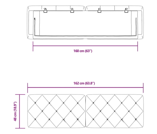 Cabecero de cama acolchado terciopelo negro 160 cm