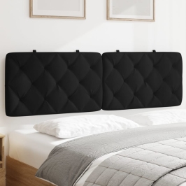 Cabecero de cama acolchado terciopelo negro 160 cm